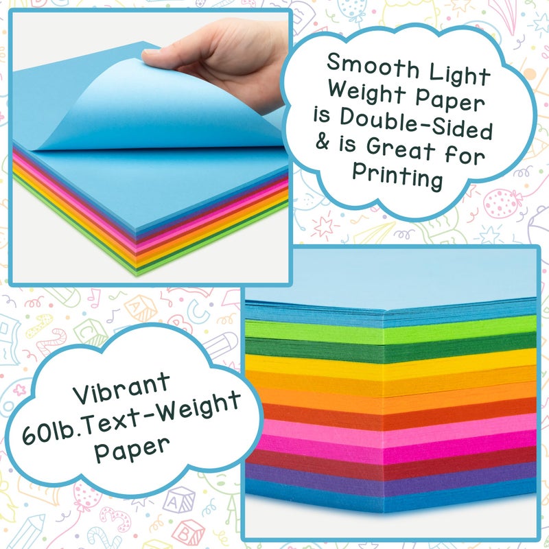 Hygloss Assorted Bright Colored Paper - 24 lb, 89 GSM, Acid-Free, Fade-Resistant, 8.5x11-Inch Letter Size Color Copy Paper, 240 Sheets, 12 Colors - Image 3